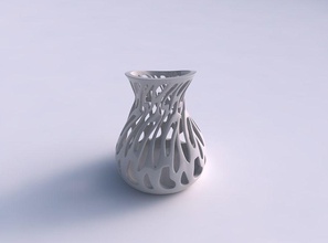 vase curved wide smooth cuts eccentric house decor 3d print model - Mito3D