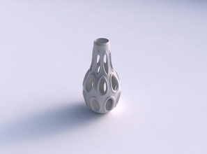 vase curved wide smooth cuts extruded edges long neck house decor 3d print model - Mito3D