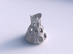 vaso curvado largo suave cortes extrudado arestas esticado casa decoração 3d print model - Mito3D