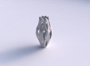 vase large courbe lisse coupes en forme de fleur haut son long cou maison courbée les coupures la décor 3d print model - Mito3D