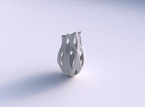 vase large courbe lisse coupes en forme de fleur top maison courbée les coupures la haut long décor 3d print model - Mito3D