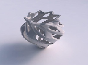 vaso curvo largo liscio tagli fiore forma contorto spremuto casa arredamento 3d print model - Mito3D
