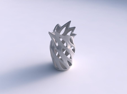 vaso curvado Largo suave cortes flor modelado torcido esticado casa decoração 3d print model - Mito3D
