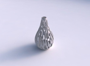 vase curved wide smooth cuts long neck house decor 3d print model - Mito3D