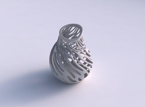 vazo kavisli geniş pürüzsüz Kesikler pezevenk ev dekor 3d print model - Mito3D