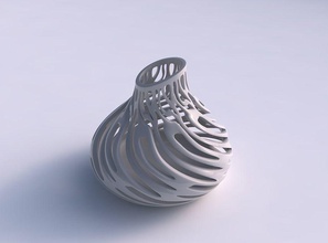 vase gebogen breit glatt schneidet gedehnt ecke haus dekor 3d print model - Mito3D