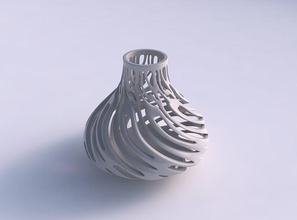 vase gebogen breit glatt schneidet mitte haus dekor 3d print model - Mito3D