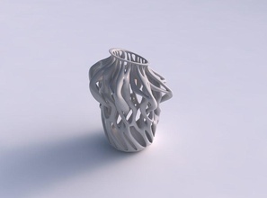 vase zylindrisch extrudiert hals verdrehte geäst gedrückt gedehnt ecke haus dekor 3d print model - Mito3D