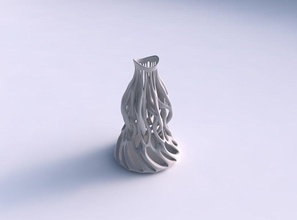vase cylindrical extruded neck twisted branches streched top house decor 3d print model - Mito3D