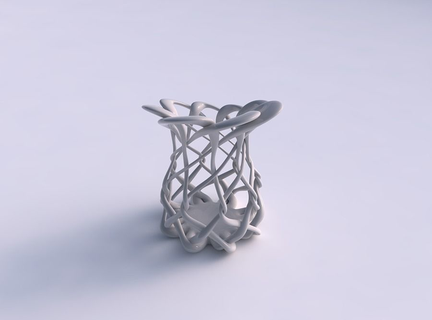 vaso cilindrico intreccio reticolo eccentrico Casa arredamento 3d print model - Mito3D