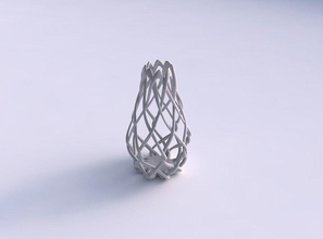 vaso cilindrico di interlacciamento reticolo collo lungo casa il l'interlacciamento arredamento 3d print model - Mito3D