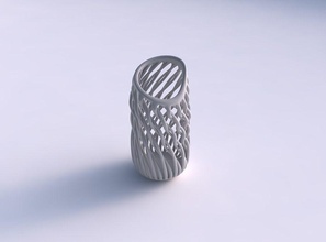 vaso cilindrico e contorto struttura muscolare pimp up top casa il twisted muscolo arredamento 3d print model - Mito3D