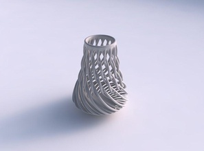 vase cylindrical twisted muscle structure wide middle house decor 3d print model - Mito3D