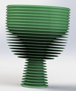 vase decorated ring radiators soft silhouette shadows dissolves space create illusion lightness art sculptures 3d print model - Mito3D