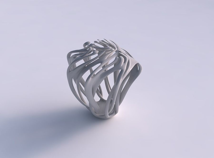 vase deformiert 2 verdrehte geäst gedrückt gedehnt ecke haus dekor 3d print model - Mito3D