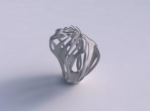 vase deformed twisted branches squeezed streched top corner house decor 3d print model - Mito3D
