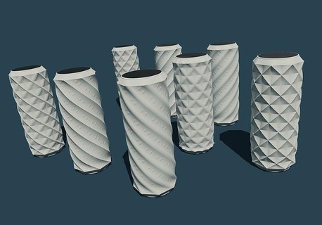 vaso dose v8 pla petg vasemode spiralmode arredamento Casa printguide stl rar guidato luce 3d print model - Mito3D