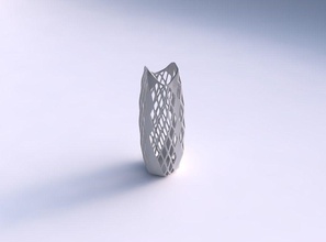 vase double arc hexagon diagonal grid lattice 3 house dish decor architectural decoration 3d print model - Mito3D