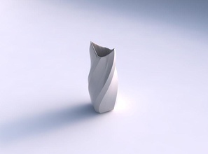 vase doppelt bogen rechteck verdrehte bands 2 gericht dekor architektonisch dekoration haus 3d print model - Mito3D