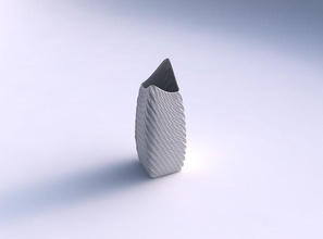 vaso duplo arco retângulo torcida diagonal da grade de dentes casal grelha mossas prato decoração arquitetura a casa 3d print model - Mito3D