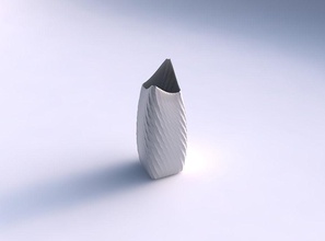 vase doppelt bogen rechteck verdrehte diagonale gitter muster gericht dekor architektonisch dekoration haus 3d print model - Mito3D