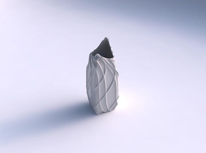 vase Doppel-Bogen-Rechteck gewellt geringer Dichte extrudiert Linien Haus Doppel arc Rechteck wellig spärlich Gericht Dekor architektonische Dekoration 3d print model - Mito3D