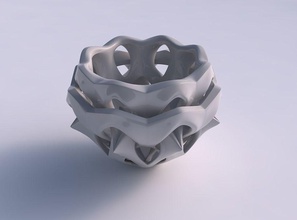 vase double rose spikes intersection through cuts squeezed house decor 3d print model - Mito3D