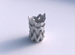 vase double rose spikes intersection through cuts streched top house decor 3d print model - Mito3D