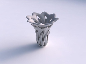 vase double rose spikes intersection through cuts widened top house decor 3d print model - Mito3D