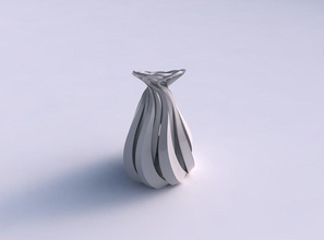 vase doppelt twiste scharf kanten gedrückt exzenter haus dekor 3d print model - Mito3D
