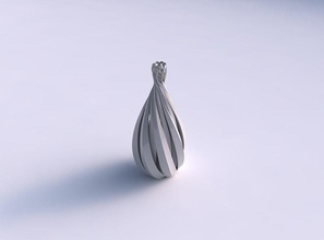vase double twiste sharp edges squeezed top part long neck house decor 3d print model - Mito3D