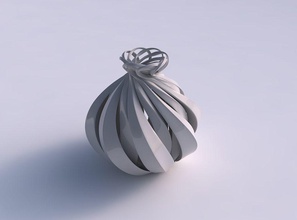 vase doppelt twiste scharf kanten gedrückt haus dekor 3d print model - Mito3D