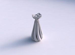 vase double twiste sharp edges squeezed top part streched wavy house decor 3d print model - Mito3D