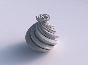 vase double twiste scharfe Kanten gequetscht oberen Teil verdreht, Haus Doppel scharf gepresste top twisted Dekor 3d print model - Mito3D