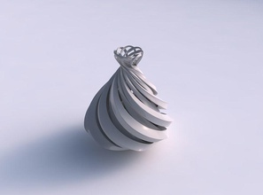 vase double twiste sharp edges squeezed top part wide middle house decor 3d print model - Mito3D
