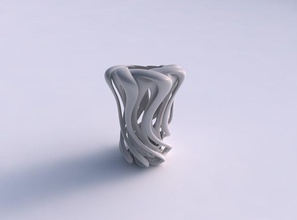 vase double twisted quollen zusammengebrochen top exzentrisch Haus Doppel Exzenter Dekor 3d print model - Mito3D