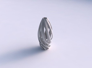 vase double twisted quollen zusammengebrochen top mit langem Hals Haus Doppel lange Dekor 3d print model - Mito3D