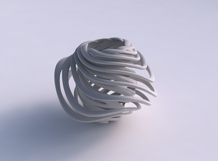 vaso doppio ritorto si gonfiarono crollato superiore ondulata casa il twisted top ondulate arredamento 3D print model - Mito3D