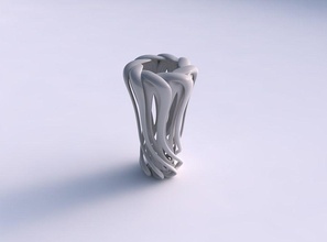 vase double twisted bulged collapsed top widened house decor 3d print model - Mito3D