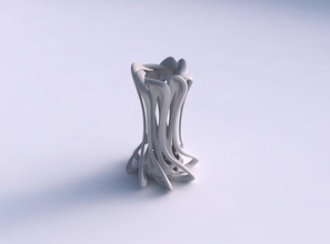 vaso duplo trançado cilíndricos de colapso superior streched ondulado a casa casal torcida cilíndrica entrou em topo decoração 3d print model - Mito3D