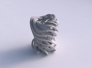 vaso doppio ritorto cilindrico crollato superiore ondulata casa il twisted top ondulate arredamento 3d print model - Mito3D