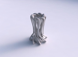 vase double twisted cylindrical collapsed top widened house decor 3d print model - Mito3D