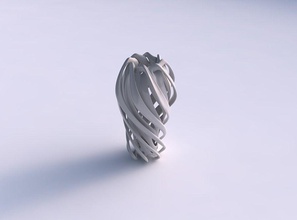 vaso doppio ritorto forma ad imbuto crollato top collo lungo casa il twisted arredamento 3d print model - Mito3D