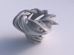 vase double twisted Trichter Form zusammengebrochen oben drückte Haus Doppel top gepresste Dekor 3d print model - Mito3D