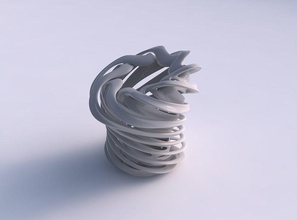 vase double twisted Trichter Form zusammengebrochen oben gestreckt Obere Ecke Haus Doppel top Dekor 3d print model - Mito3D