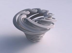 vase double twisted Trichter Form zusammengebrochen oben verdreht, gequetscht Haus Doppel top gepresste Dekor 3d print model - Mito3D