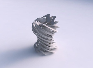 vaso doppio ritorto forma ad imbuto crollato top di twisted allungate in alto casa il arredamento 3d print model - Mito3D