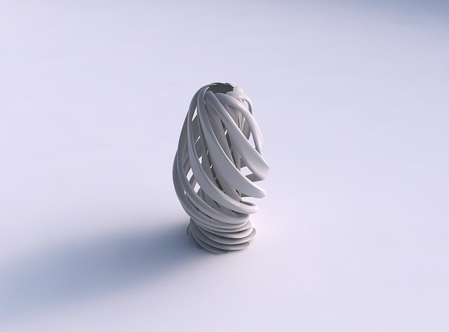 Vase doppelt verdrehte breit zusammengebrochen gedrückt Mitte Haus Dekor 3D print model - Mito3D