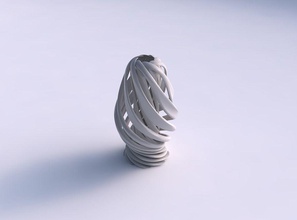 Vase doppelt verdrehte breit zusammengebrochen gedrückt Mitte Haus Dekor 3d print model - Mito3D
