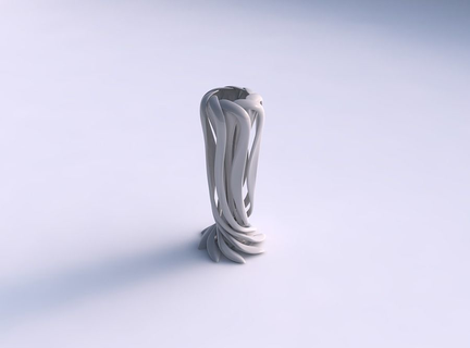 vase double twisted large wide collapsed squeezed mid widened house decor 3d print model - Mito3D